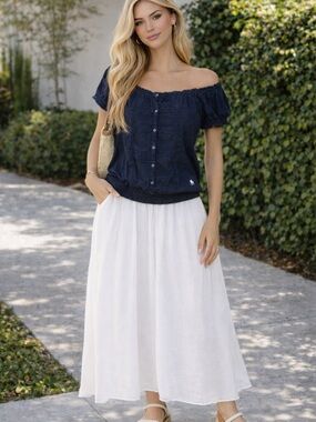 Abercrombie & Fitch Navy Y2K Blouse Top